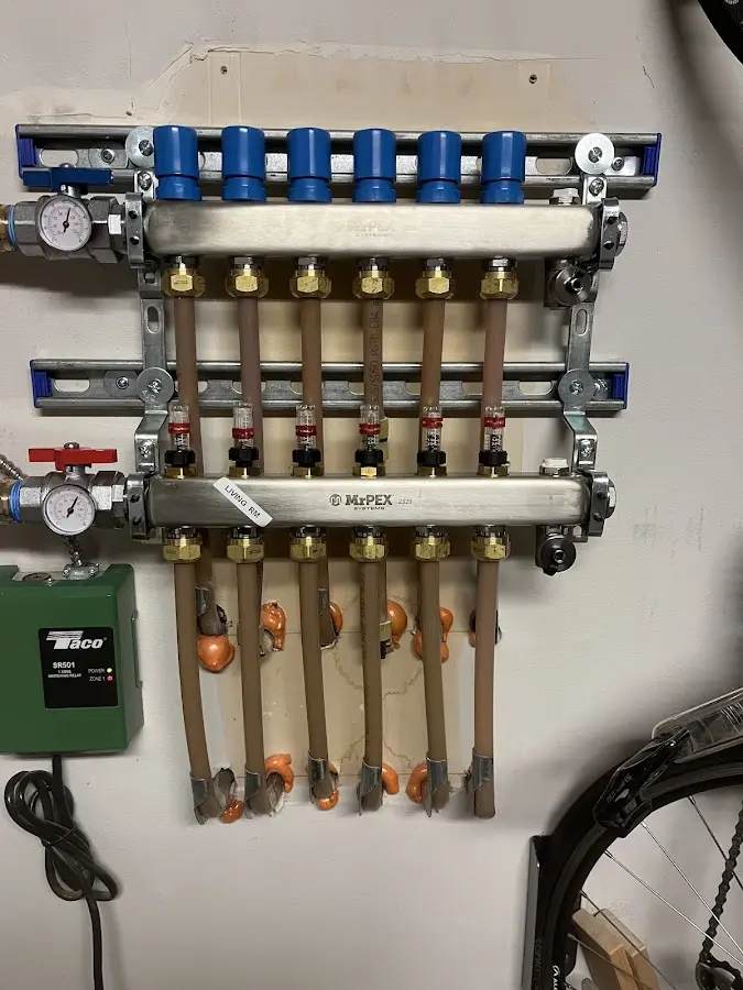 Plumber performing Gas Leak Detection at a residential property in Cuero